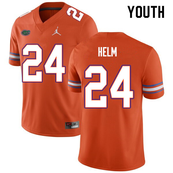 Youth #24 Avery Helm Florida Gators College Football Jerseys Sale-Orange - Click Image to Close